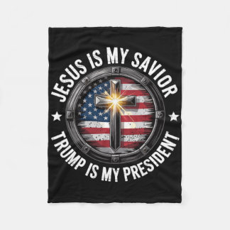 Jezus Is Mijn Heiland Trump Mijn President Christe Fleece Deken