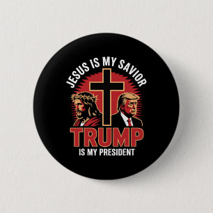 Jezus Is Mijn Heiland Trump Mijn President Christe Ronde Button 5,7 Cm