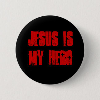 "Jezus is mijn HERO" pinback-knop Ronde Button 5,7 Cm