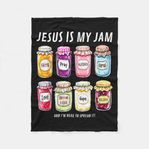 Jezus Is Mijn Jam En Ik Ben Hier Om Het Te Verspre Fleece Deken