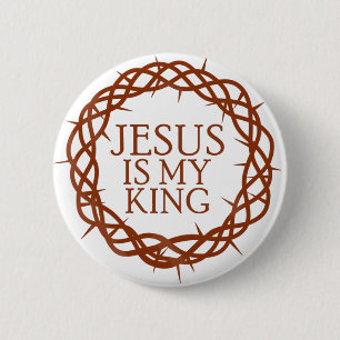 Jezus is mijn koning ronde button 5,7 cm