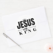 Jezus is mijn koning ronde sticker (Envelop)