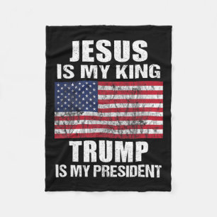 Jezus is mijn Koning, Trump is mijn President Fleece Deken