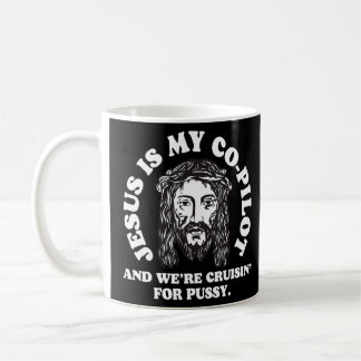 Jezus is mijn kopilot en we kruisen Humor Jok Koffiemok
