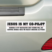 Jezus is mijn medepiloot bumpersticker (Op auto)