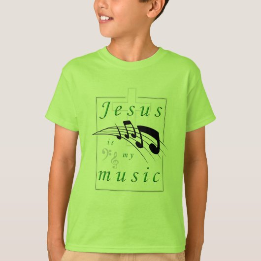 Jezus is mijn muziek Christelijk T-shirt (Voorkant)