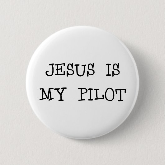 Jezus is mijn piloot ronde button 5,7 cm (Voorkant)