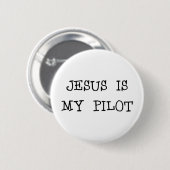 Jezus is mijn piloot ronde button 5,7 cm (Voorkant /achterkant)