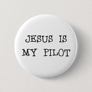 Jezus is mijn piloot ronde button 5,7 cm