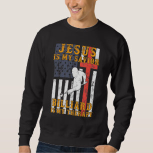 Jezus is mijn redder Billiards is mijn therapiefod Trui