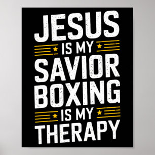 Jezus is mijn redder boksen is mijn therapie 1 poster