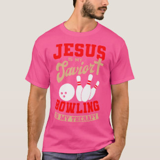Jezus is mijn redder bowlen is mijn therapie Chris T-shirt