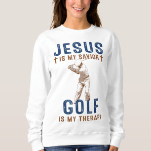 Jezus is mijn redder golf is mijn therapie grappig trui