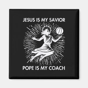 Jezus is mijn Redder Paus is mijn coach basketbal  Magneet