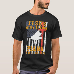 Jezus is mijn redder Piano is mijn therapiedoute l T-shirt
