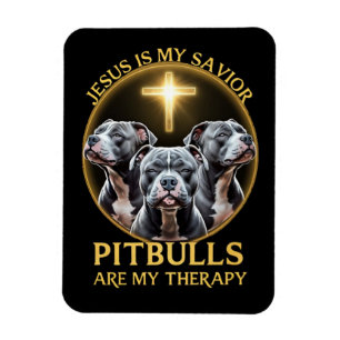 Jezus is mijn redder Pitbulls zijn mijn therapie g Magneet