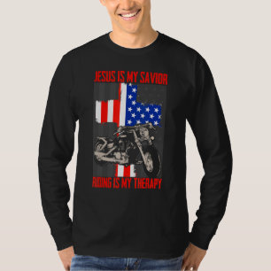 Jezus is mijn redder rijden is mijn therapie t-shirt