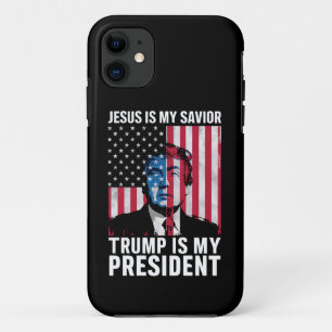 Jezus is mijn redder Trump is mijn President 2024 iPhone 11 Hoesje