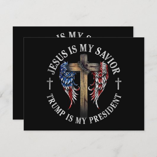 Jezus is mijn redder Trump is mijn President 2024  Feestdagenkaart (Voorkant / Achterkant)