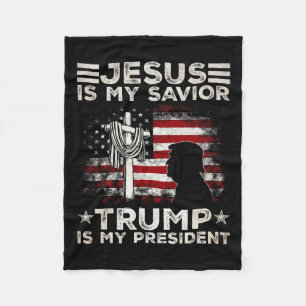 Jezus is mijn redder Trump is mijn President 2024  Fleece Deken