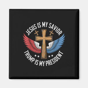 Jezus is mijn redder Trump is mijn president 2024 Magneet