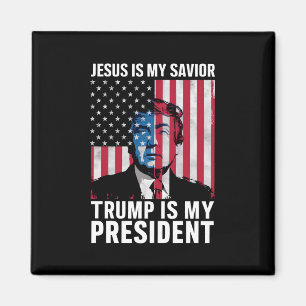 Jezus is mijn redder Trump is mijn President 2024 Magneet