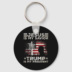 Jezus is mijn redder Trump is mijn President 2024 Sleutelhanger