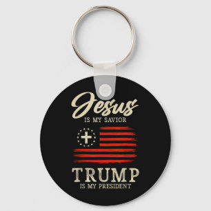 Jezus is mijn redder Trump is mijn President 2024 Sleutelhanger