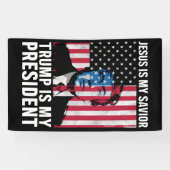Jezus is mijn redder Trump is mijn President 2024 Spandoek (Horizontaal)