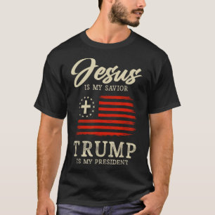Jezus is mijn redder Trump is mijn President 2024 T-shirt