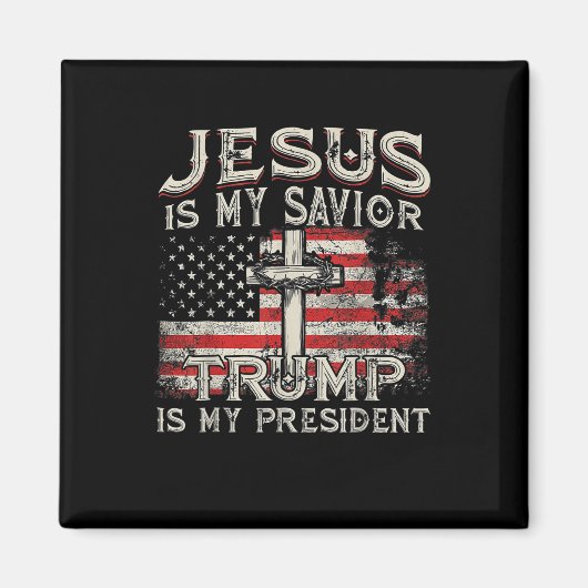 Jezus is mijn redder Trump is mijn president Ameri Magneet (Voorkant)