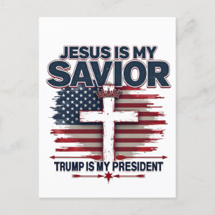 Jezus is mijn redder Trump is mijn president Grapp Briefkaart