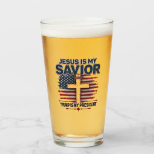Jezus is mijn redder Trump is mijn president Grapp Glas