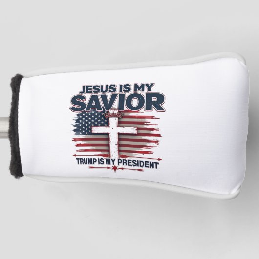Jezus is mijn redder Trump is mijn president Grapp Golfheadcover (Voorkant)