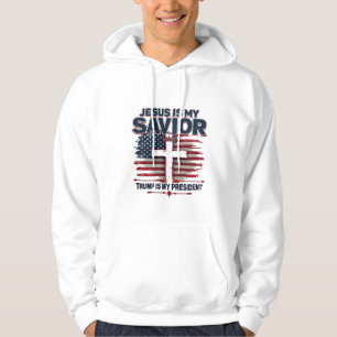 Jezus is mijn redder Trump is mijn president Grapp Hoodie