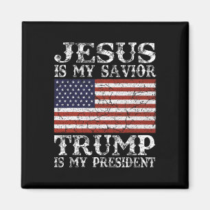 Jezus is mijn redder Trump is mijn president Magneet