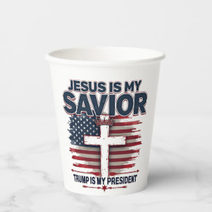 Jezus is mijn redder Trump is mijn President Papieren Bekers