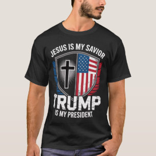 Jezus is mijn redder Trump is mijn president Pro-t T-shirt