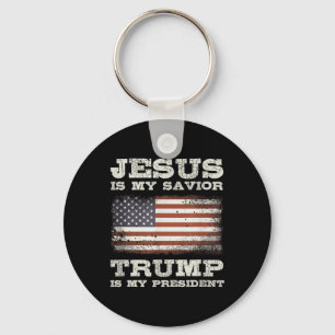 Jezus is mijn redder, Trump is mijn President Sleutelhanger