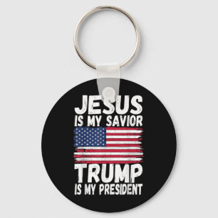 Jezus is mijn Redder Trump is mijn President Sleutelhanger