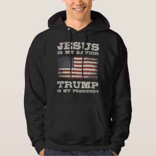 Jezus is mijn redder, Trump is mijn President T-Sh Hoodie