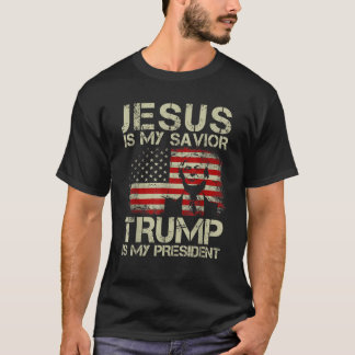 Jezus is mijn redder Trump is mijn President Trump T-shirt