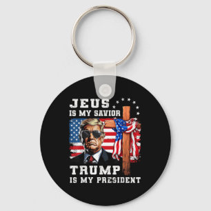 Jezus is mijn redder Trump is mijn President USA F Sleutelhanger