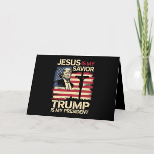 Jezus is mijn redder Trump is mijn president Vlag Bedankkaart