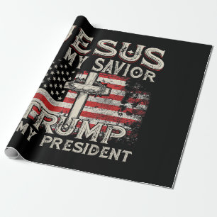 Jezus is mijn redder Trump mijn President Amerikaa Cadeaupapier