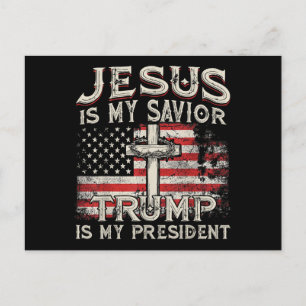 Jezus is mijn redder Trump mijn President Amerikaa Feestdagenkaart