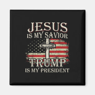 Jezus is mijn redder Trump mijn President Amerikaa Magneet
