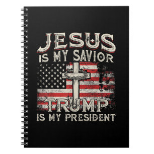 Jezus is mijn redder Trump mijn President Amerikaa Notitieboek