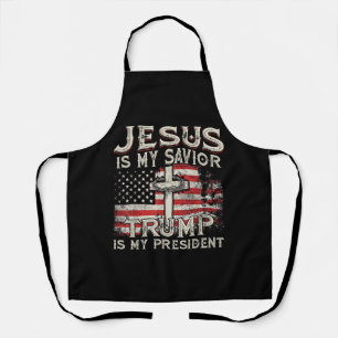 Jezus is mijn redder Trump mijn President Amerikaa Schort