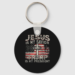 Jezus is mijn redder Trump mijn President Amerikaa Sleutelhanger